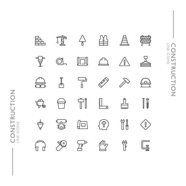 Yapım ve İnşa Minimalist İnce Modern Satır Simgeleri