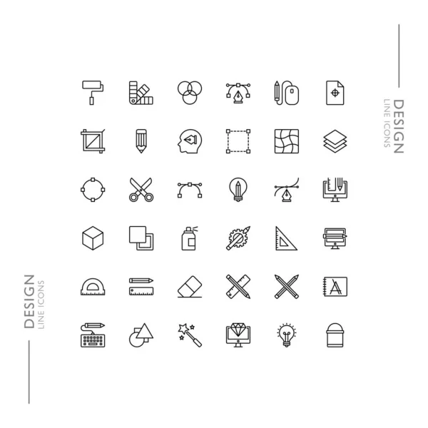 Grafik Tasarım Araçları Sanat Minimalist İnce Modern Satır Simgeleri