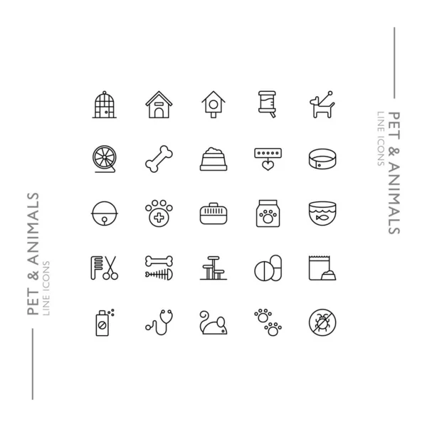 Hayvan ve Hayvanlar Minimalist İnce Modern Satır Simgeleri