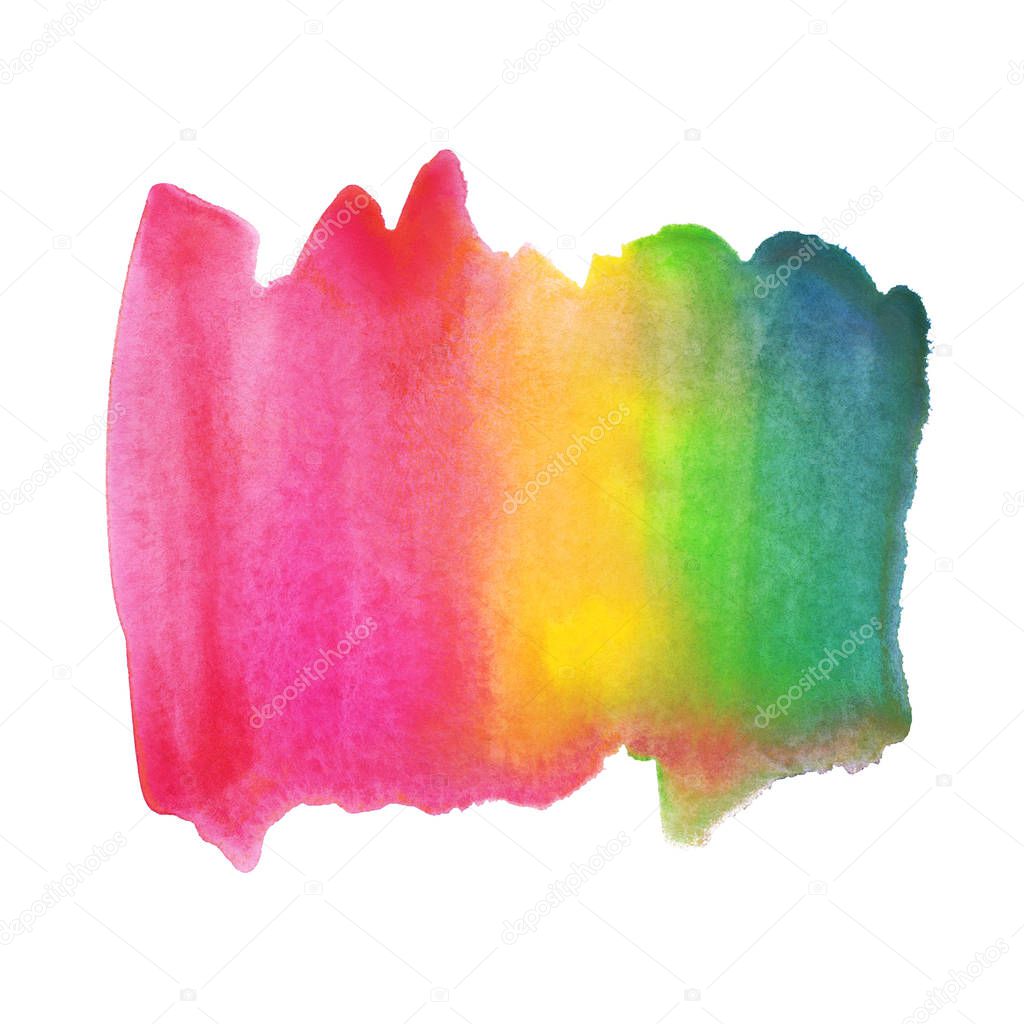 Colorful Watercolor Brush Stains on White Background Artistic Vector Textures