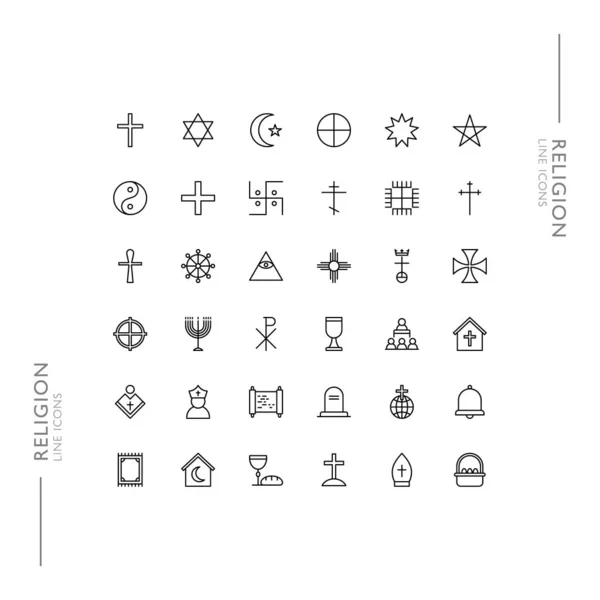 Din ve Semboller Minimalist İnce Modern Satır Simgeleri