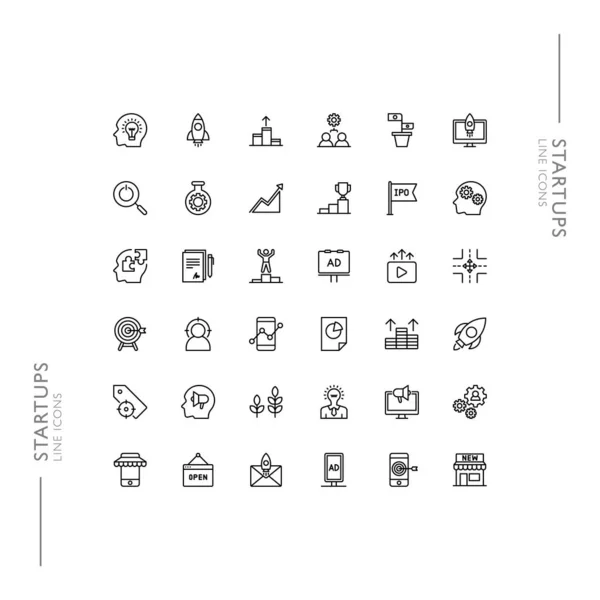Girişimler ve İş Minimalistik İnce Modern Satır Simgeleri