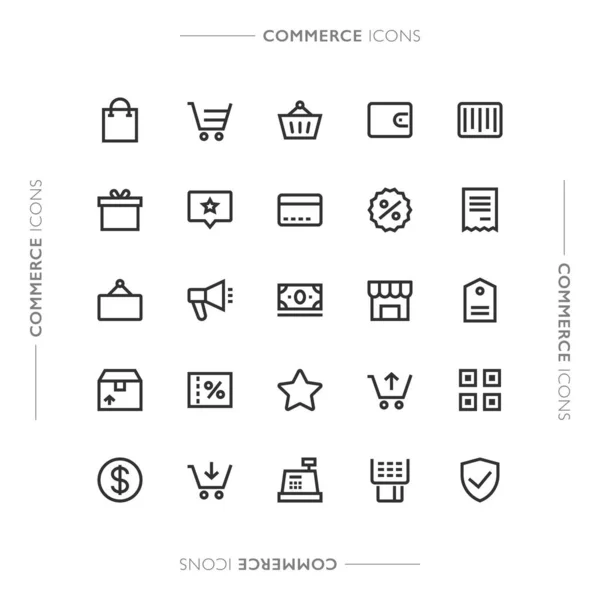 İş ve Ticaret Minimalist Modern Satır Simgeleri