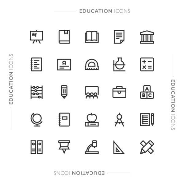 Eğitim ve Öğrenme Minimalist Modern Satır Simgeleri