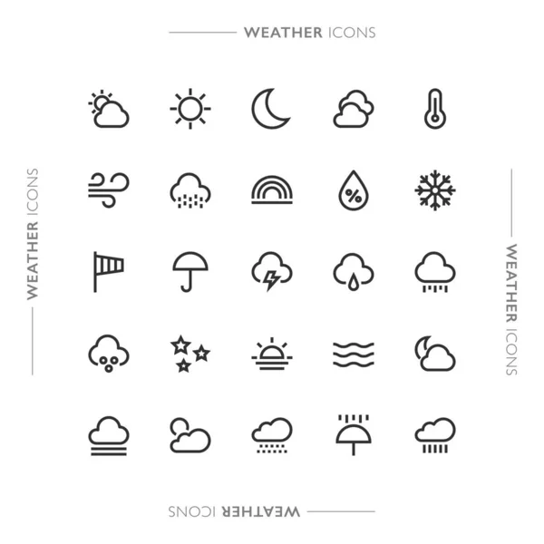 Hava ve Hava Durumu Minimalist Modern Satır Simgeleri