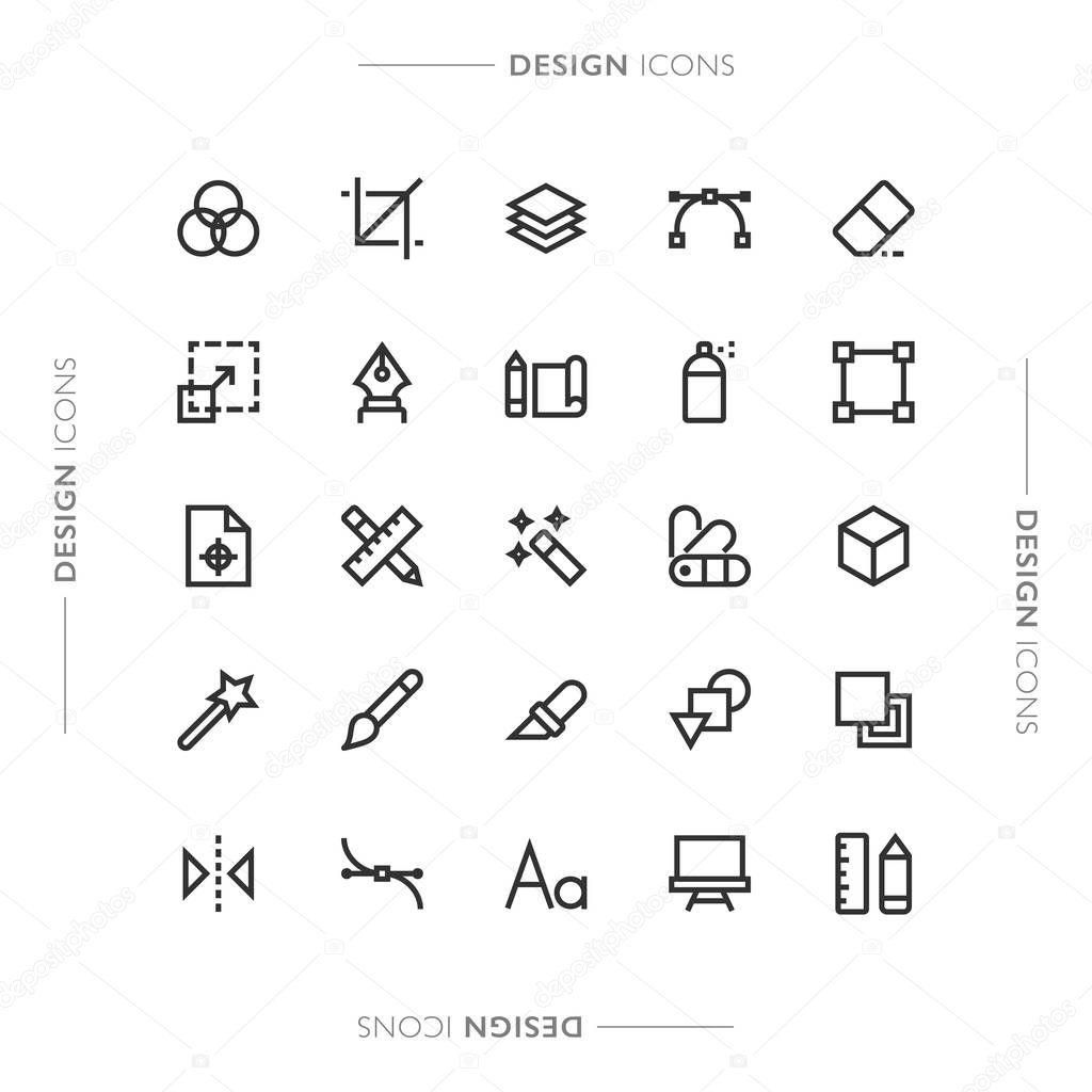 Design and Art Minimalistic Modern Line Icons