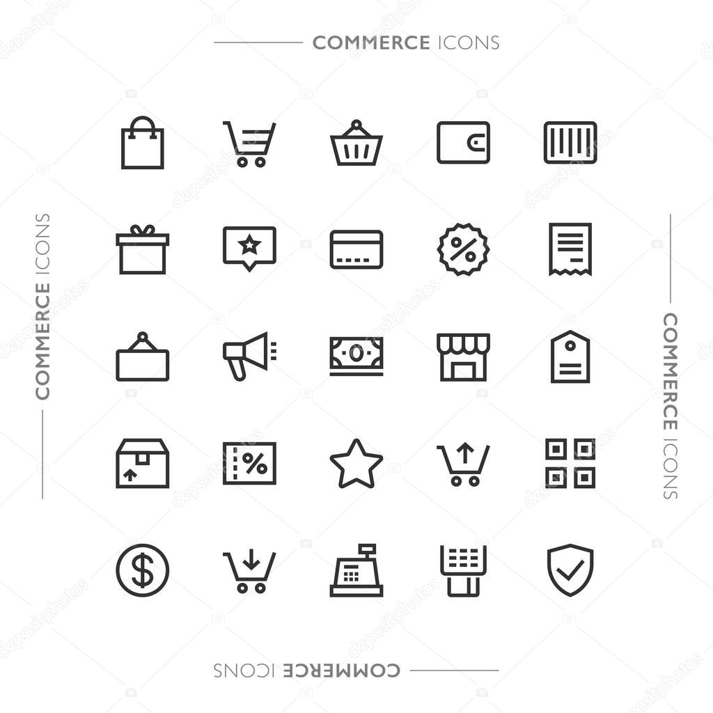Business and Commerce Minimalistic Modern Line Icons