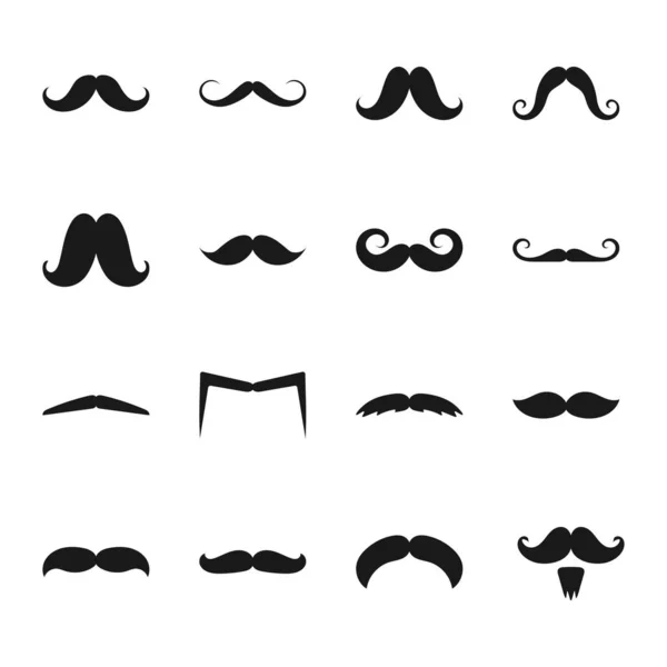 Retro Mustache Hipster Vector Set — Stock vektor