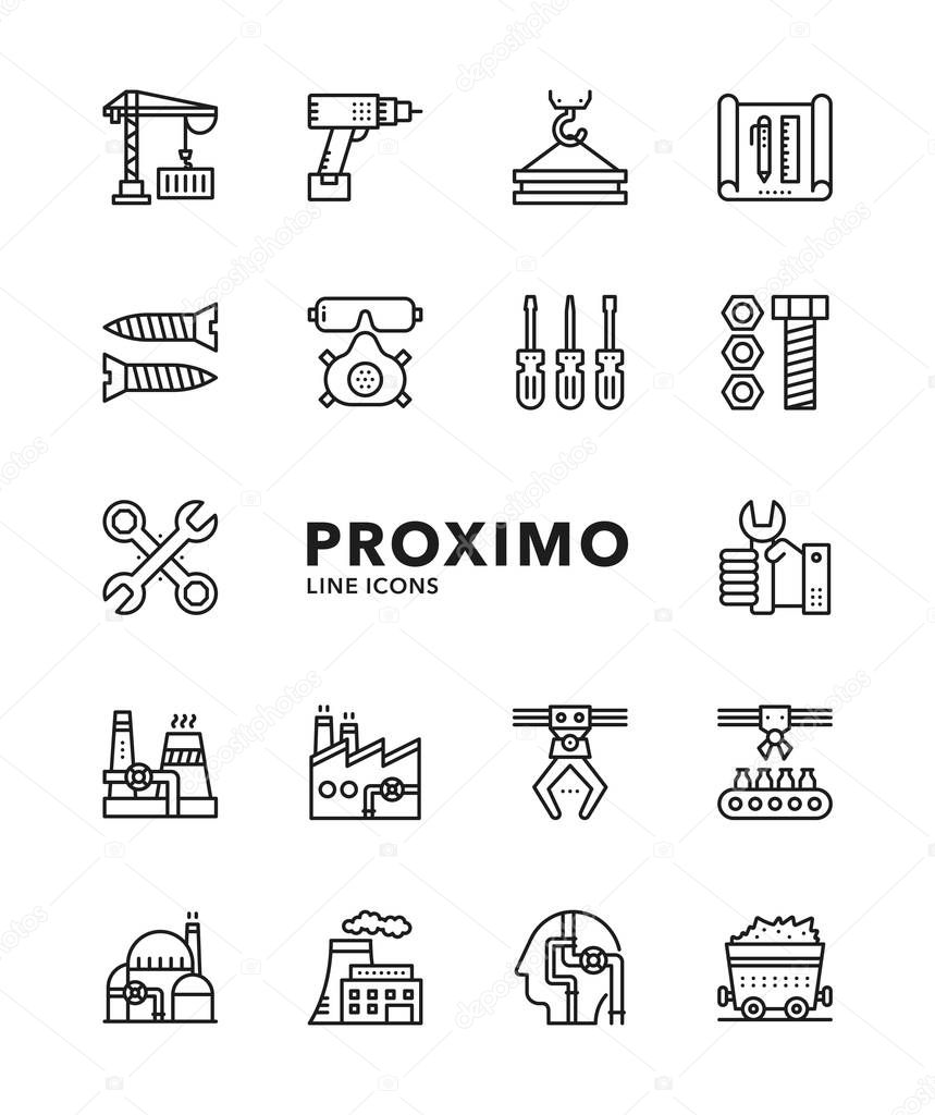 Industry Modern Futuristic Line Vector Icons
