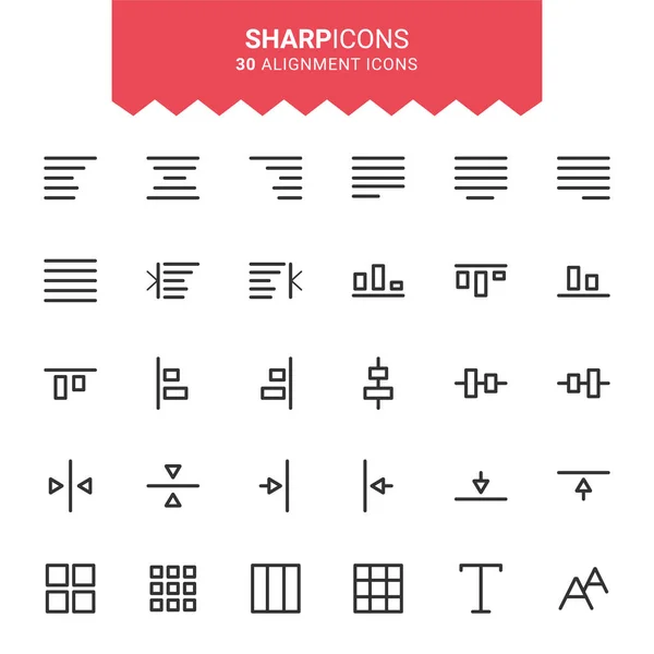 Minimalist İnce Çizgi Hizalama Keskin Vektör Simgeleri