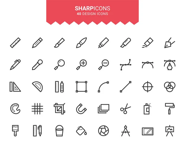 Minimalist İnce Çizgi Tasarımı Keskin Vektör Simgeleri