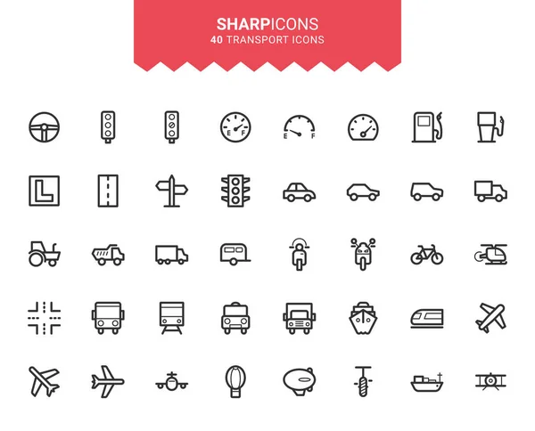 Minimalist İnce Çizgi Taşıma Keskin Vektör Simgeleri