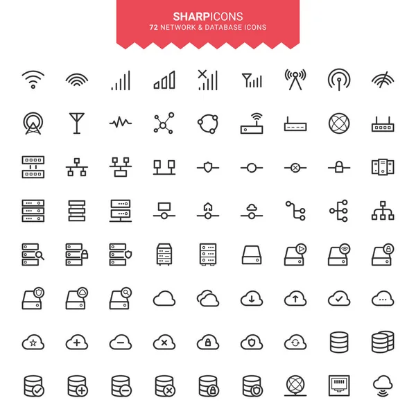 İnce Satır Ağı ve Veritabanı Keskin Vektör Simgeleri