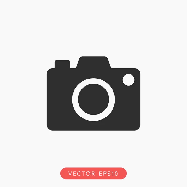 Fotografía Cámara Digital Dslr Flat Vector Icon — Archivo Imágenes Vectoriales