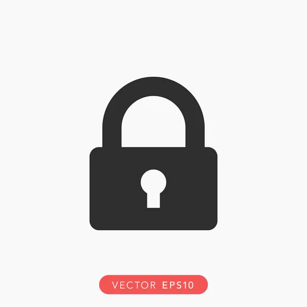 Cerradura Seguridad Vector Plano Icono — Archivo Imágenes Vectoriales