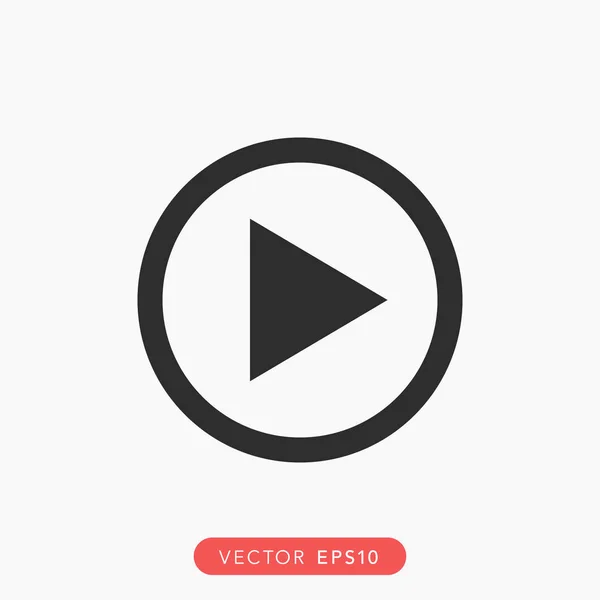 Кнопка Воспроизведения Веб Видео Плоский Векторный Значок — стоковый вектор