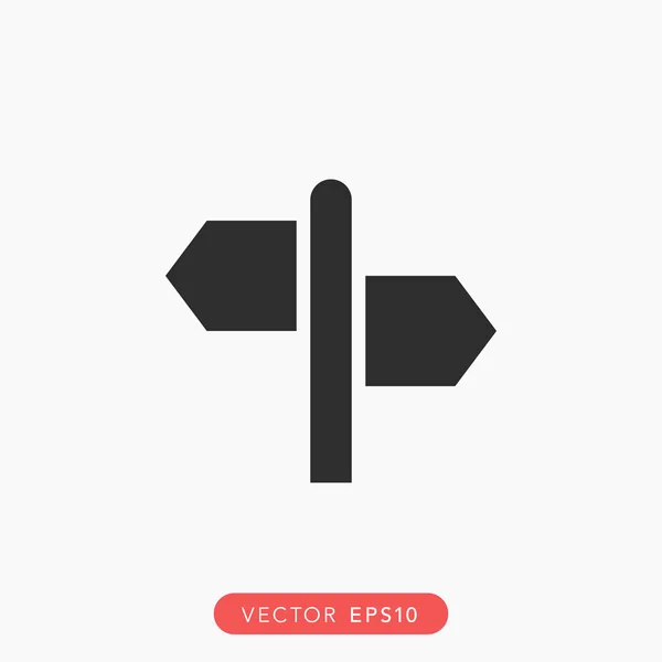 Señal Dirección Del Camino Vector Plano Icono — Archivo Imágenes Vectoriales