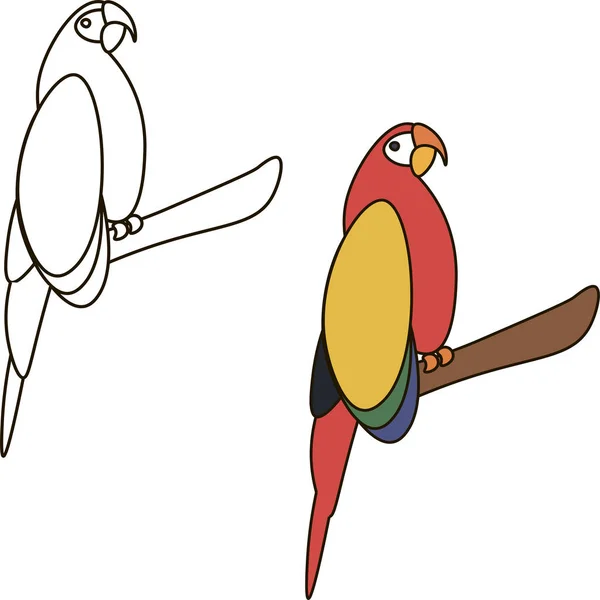 Graphisches Symbol für Papageien. — Stockvektor