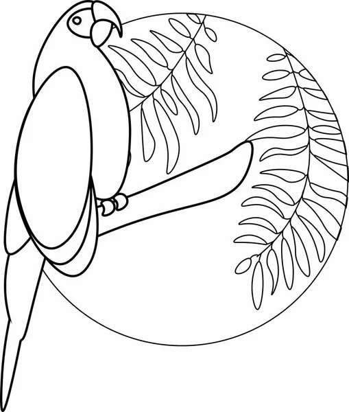 Papagei in Dschungel-Illustration. Papagei-Logo-Vorlage. — Stockvektor