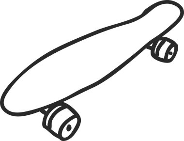 Retro kaykay ikonu. Etkin spor aksesuarları.