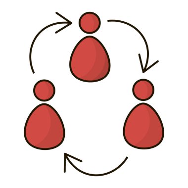 Takım üyeleri ikonu. Takım çalışması. Çalışma süreci.