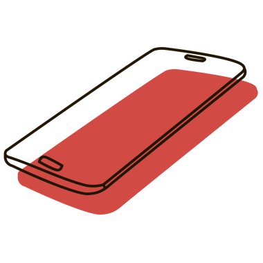 Kırmızı gölge ikonlu cep telefonu. Akıllı telefon..