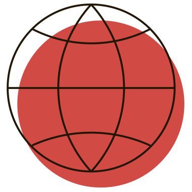 Kırmızı gölge ikonlu ağ. Web sitesi adresi. Dünya çapındaki web nesnesi.