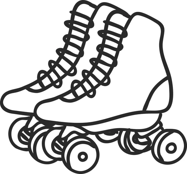 Retro-Roller-Symbol. aktives Sportzubehör. — Stockvektor