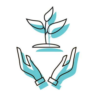 Gezegendeki ekolojiyi kurtarıyorum. Filizli eller.