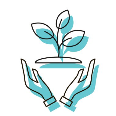 Filizli eller. Ekoloji posteri. Hava kirliliği sorunu..