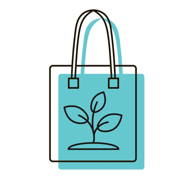 Eco tas met sprout icoon. Herbruikbare boodschappentas. — Stockvector