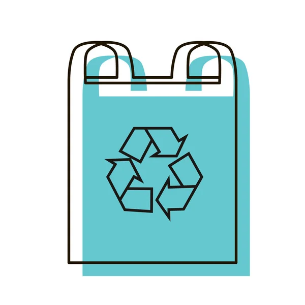 Pack de polietileno con icono de reciclaje . — Vector de stock