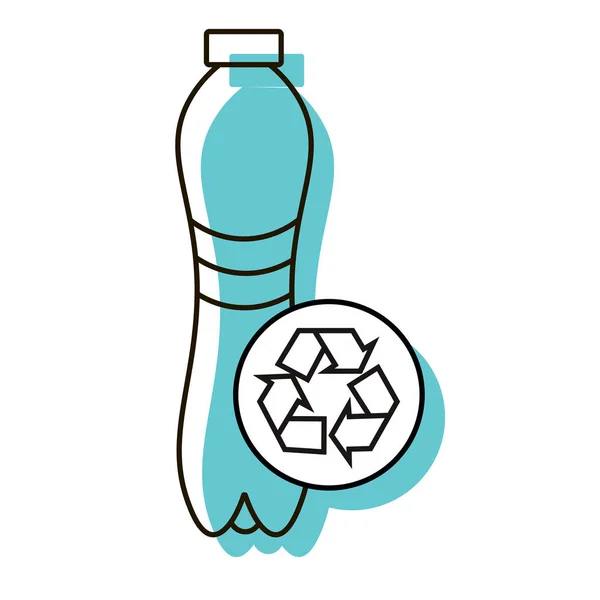 Återvinning plastflaskor. — Stock vektor