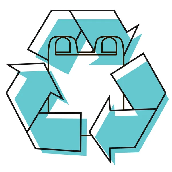 Műanyag csomag újrahasznosító ikon. Tervezési elem. — Stock Vector