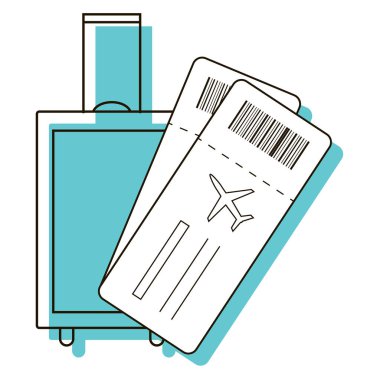 Tatil ya da iş gezisi. Uçak biletleri ile bagaj. 