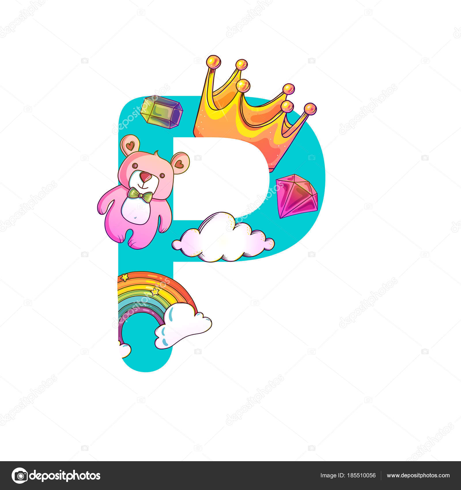 Cute Magic Letter P Stock Vector Image By C Levinanas