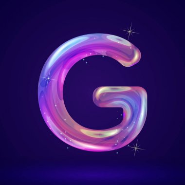 Holografik mektup vektör çizim