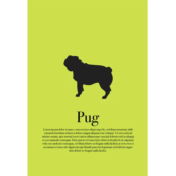 Köpek pug siluet poster
