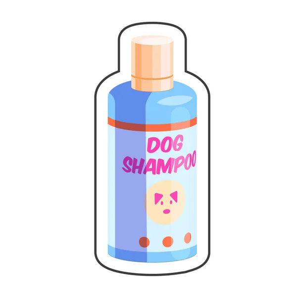 Shampooing pour chien dessin animé autocollant — Image vectorielle