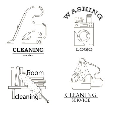 Temizlik servis satırı Icon set