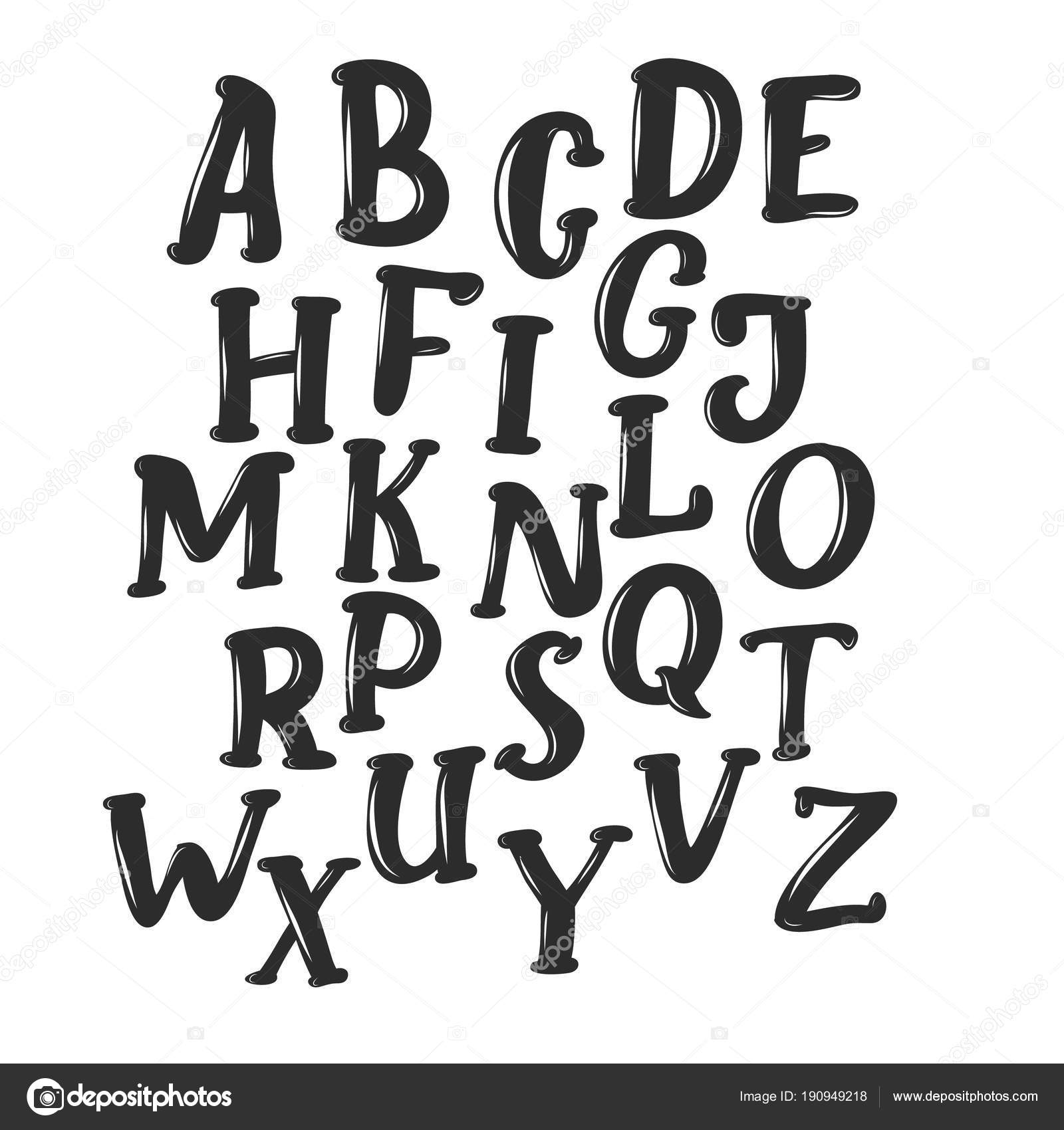Hand lettering alphabet — Stock Vector © Levinanas #190949218