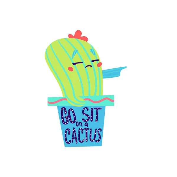Go sit on a cactus saying — ストックベクタ