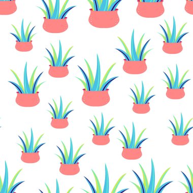 Elegant succulent seamless pattern