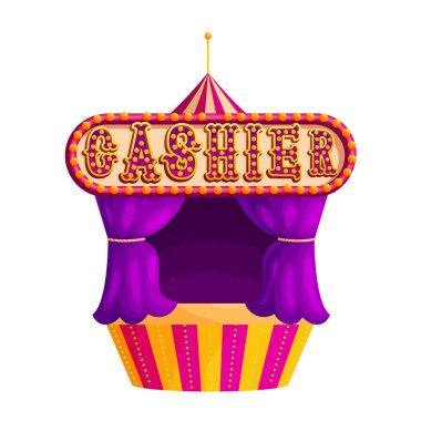 Geleneksel sirk bileti düz vektör çizimi