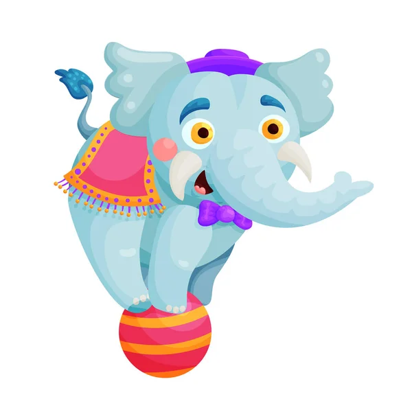 Circus getraind dier truc platte vector illustratie — Stockvector