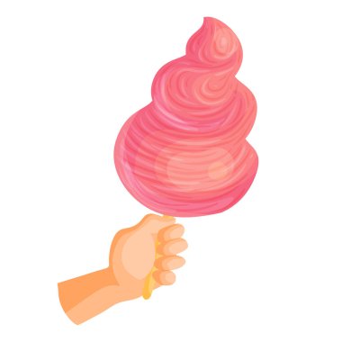 Geleneksel pembe pamuk helva düz vektör çizimi