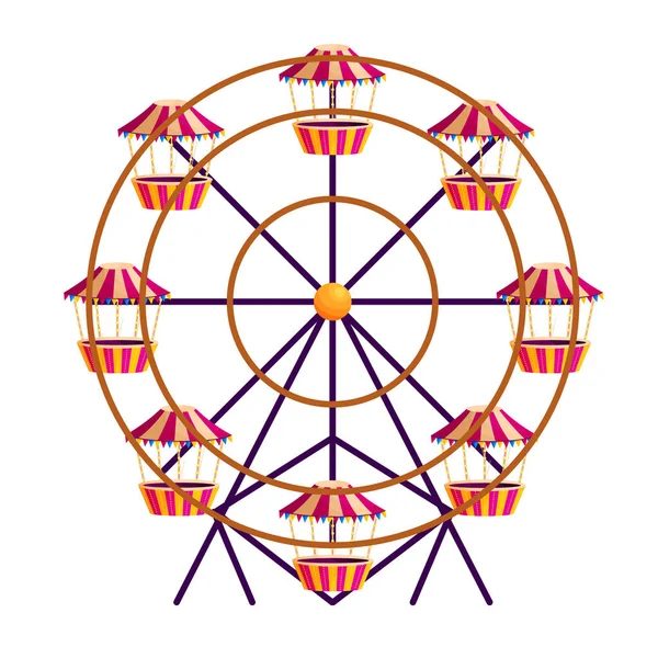 Traditionelle Zirkus rotierende Attraktion flache Vektorillustration — Stockvektor
