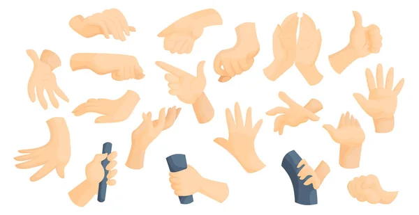 Set illustrazione vettoriale piatto idea linguaggio dei segni — Vettoriale Stock