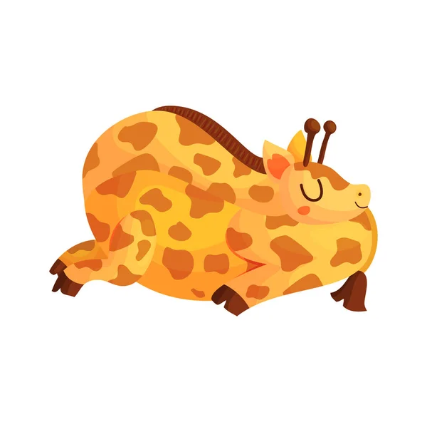 Girafa de bebê adormecida bonito —  Vetores de Stock