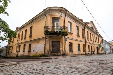 Vyborg, Rusya - Eylül, 10, 2017: Vyborg eski sokaklarında